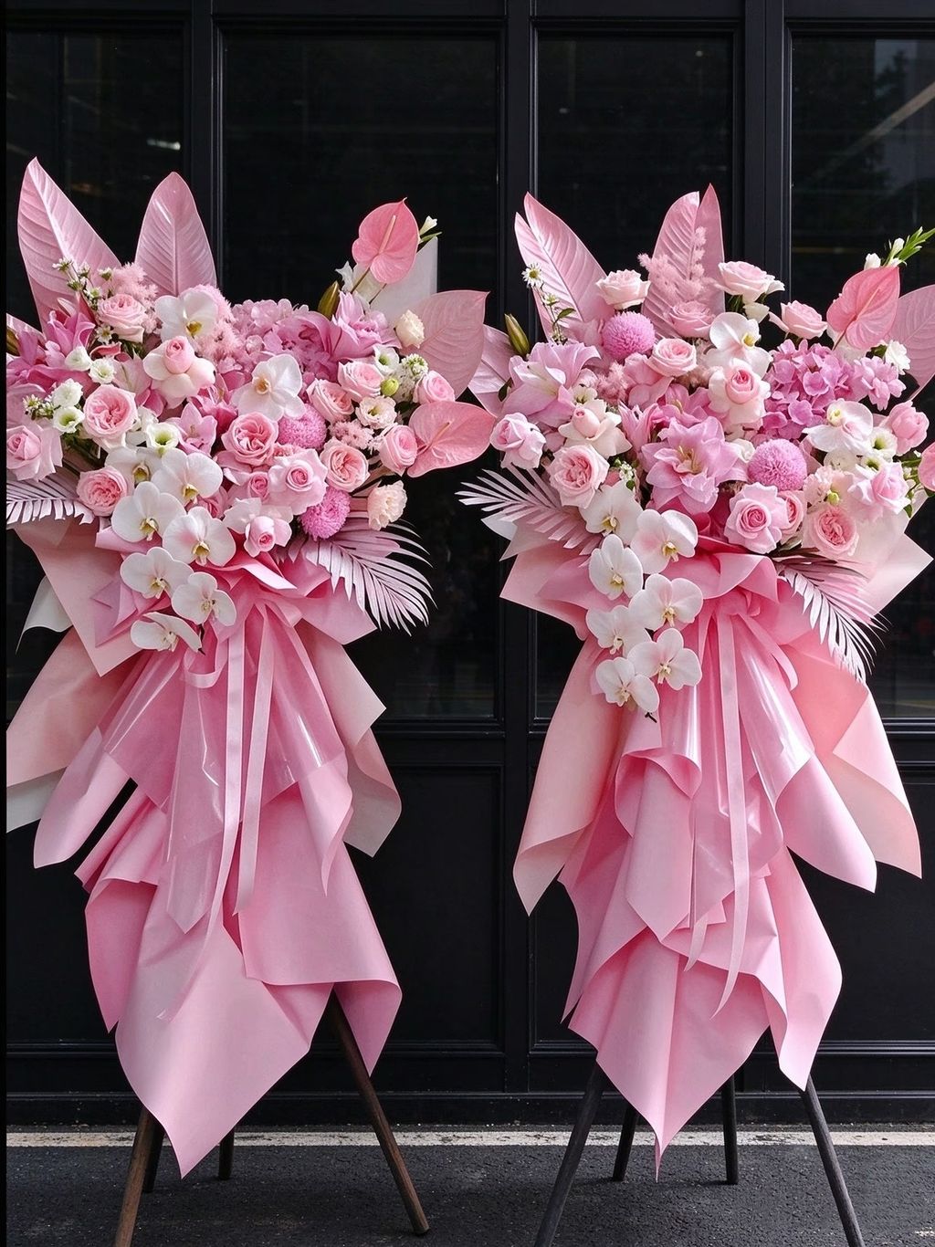 Pink Lavish Flowers Stand (Johor Bahru Only)