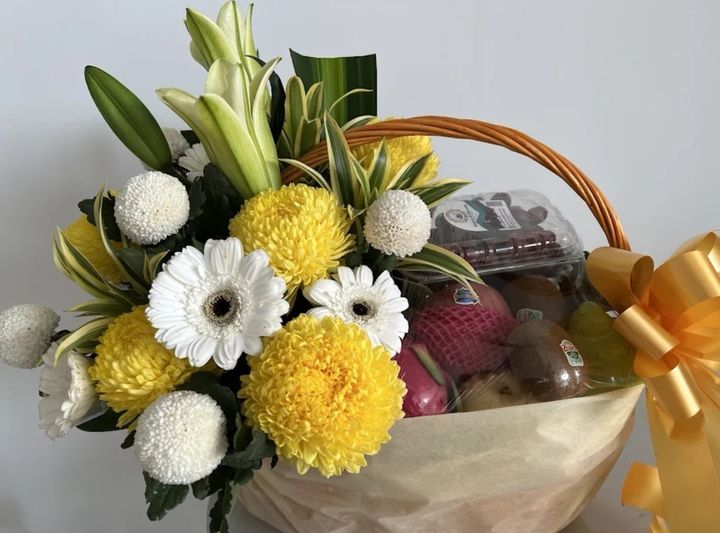Funeral Fruits Flower Basket