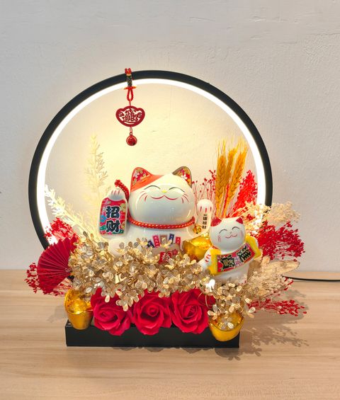 Opening Flower 灯圈招财猫开业花 (Johor Bahru Only)