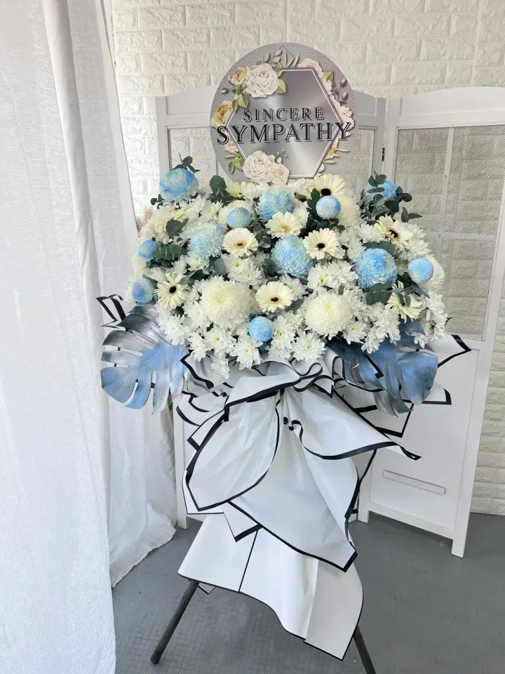 Blue Condolence Flower Stand