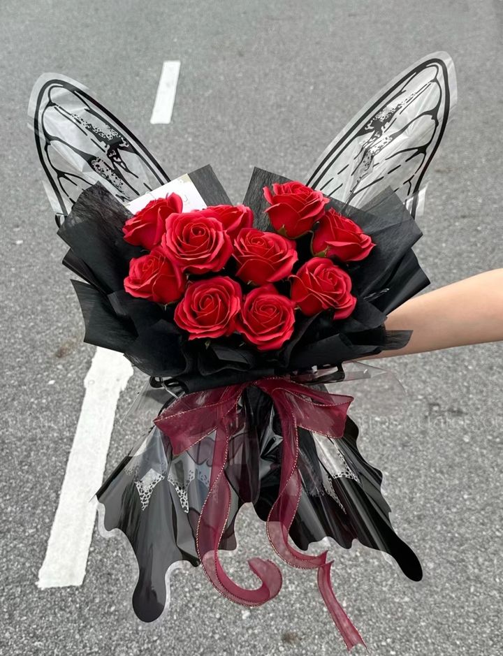 Butterfly Bouquet (Red Soap Roses)