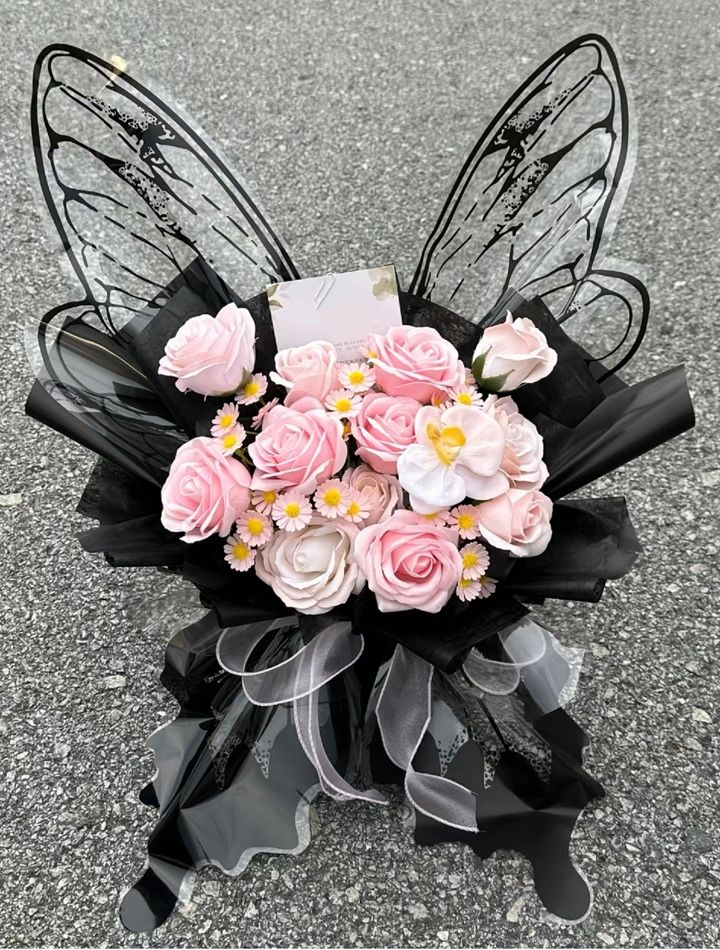 Butterfly Bouquet (Pink Soap Roses)