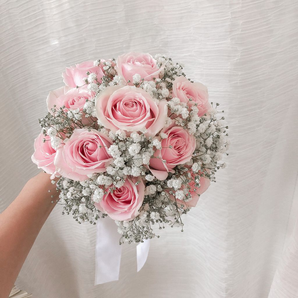 Pink Roses Bridal Bouquet