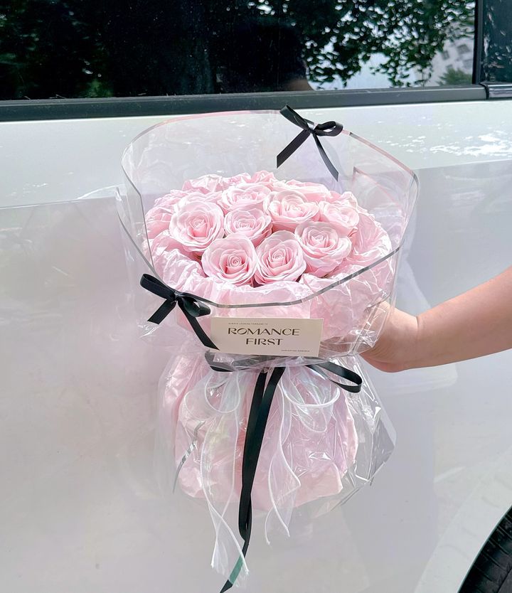 Pink Soap Roses Bouquet 10