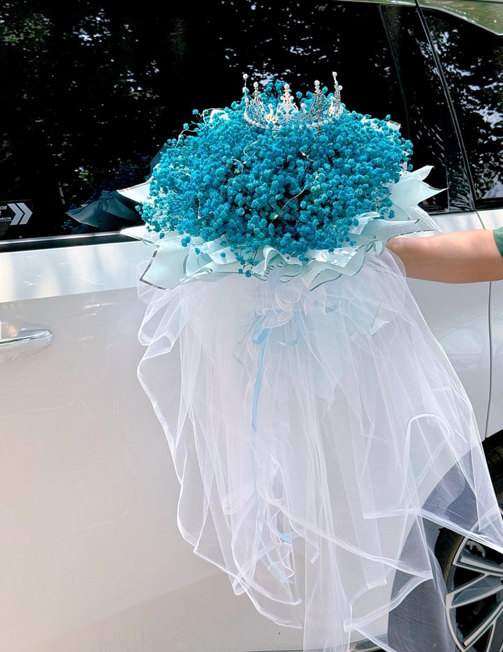 Blue Baby Breath Bouquet