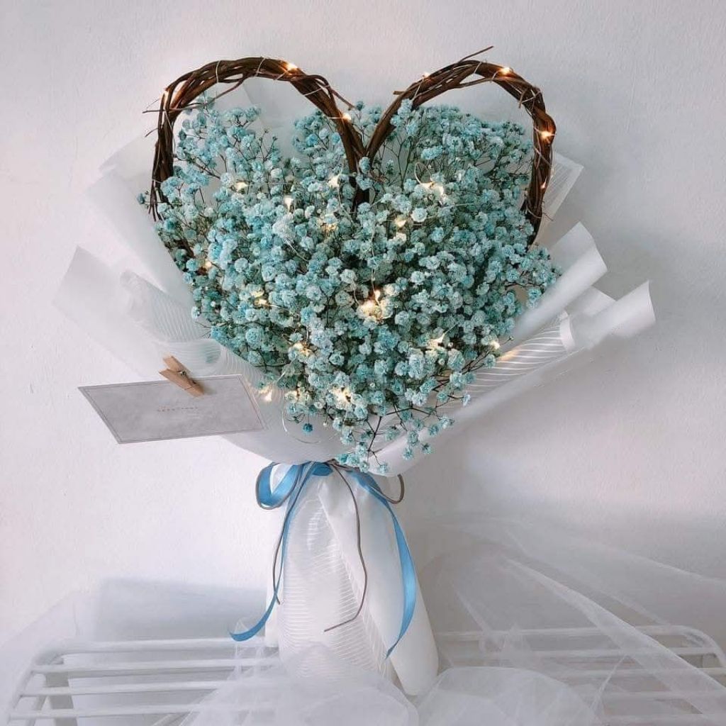 Blue Baby Breath Bouquet 01