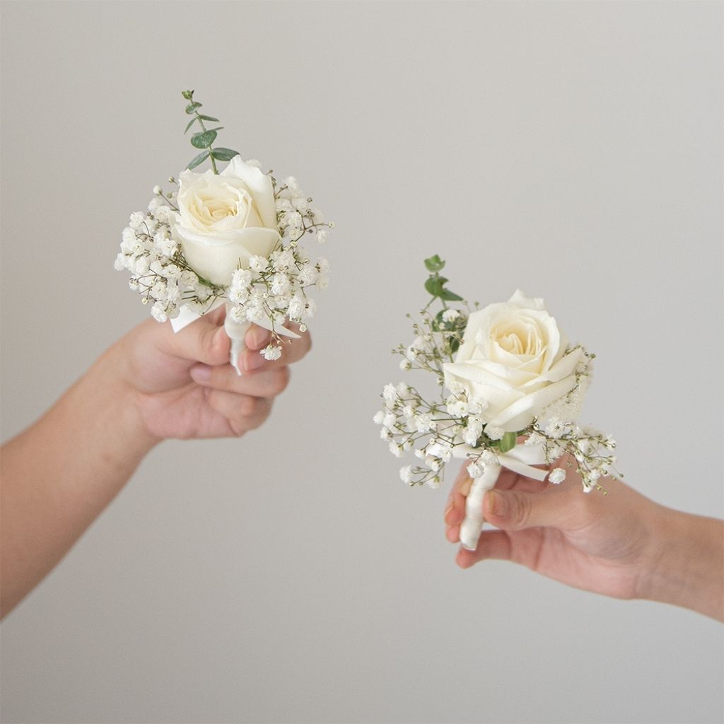 White Roses Corsage