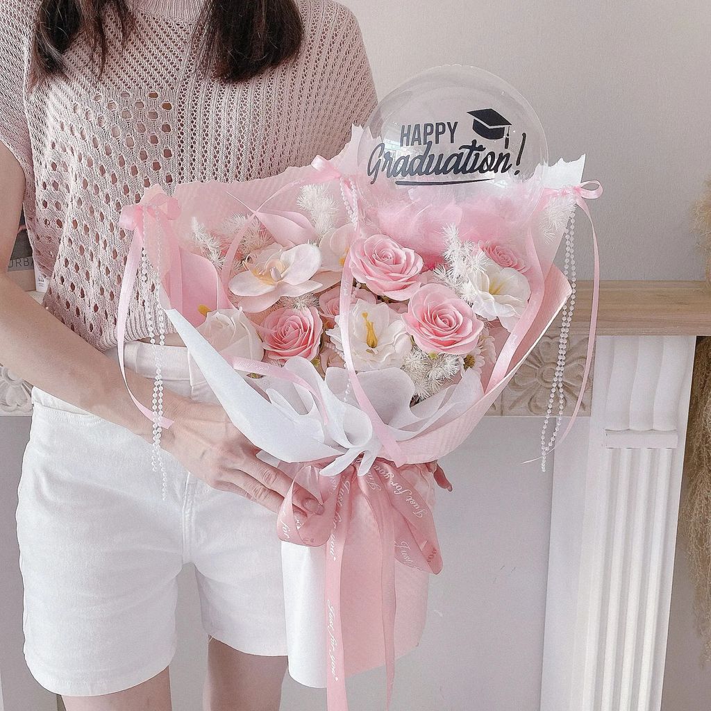 Pink Graduation Bouquet (Soap Flower)