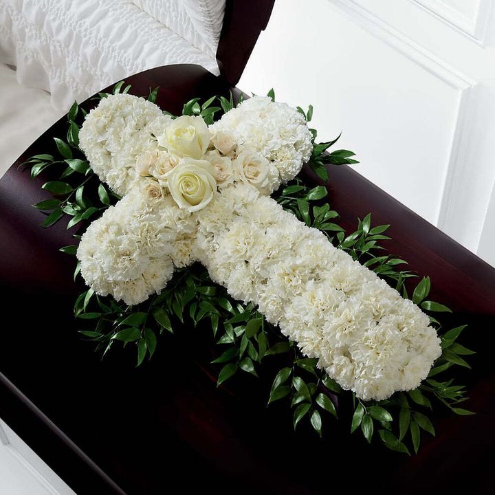 Memories White Casket Spray