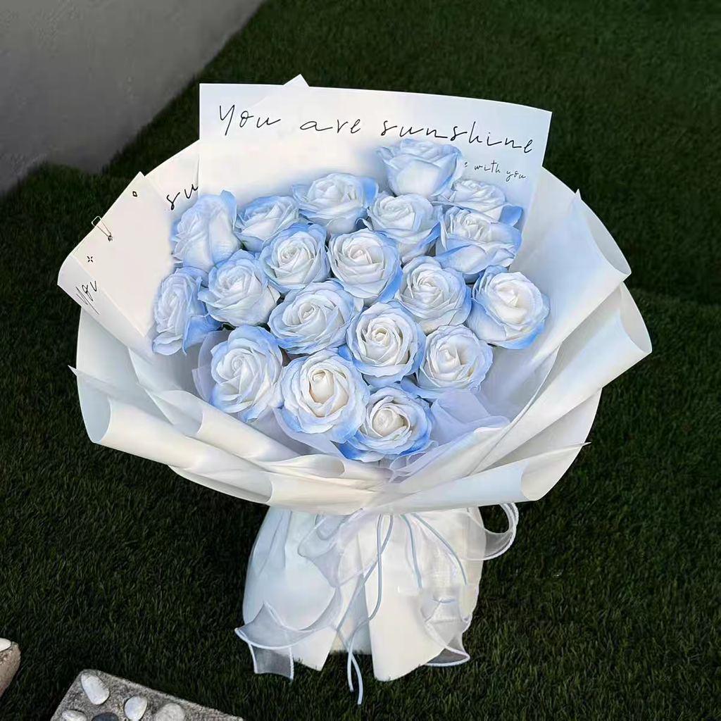 Ice Blue Hand Bouquet
