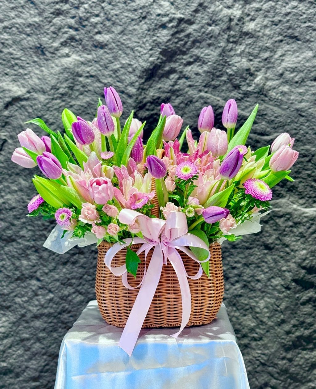 Tulips Flower Basket