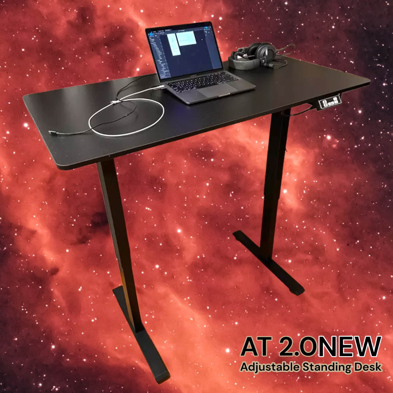 AT 2.0 Gaming Standing Desk Smart Lifting Motorized Height Adjustable Table  Carbon Fiber Top 2 Year Warranty 28kg 120/140/160CM – NEWPARADISE2U