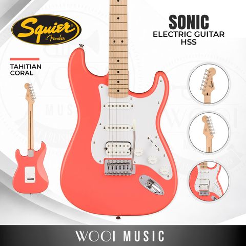 Squier Sonic Stratocaster HSS Electric Maple Fingerboard - Tahitian Coral - CP