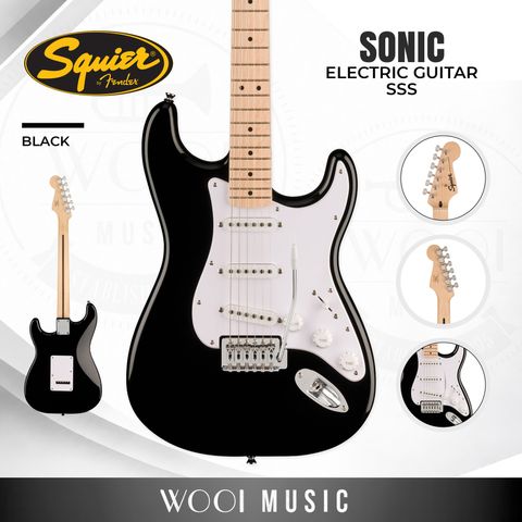 Squier Sonic Stratocaster Electric Guitar - Maple FB - Black - CP