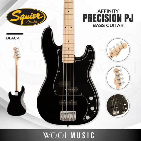 Squier PJ Bass Maple Black - cover