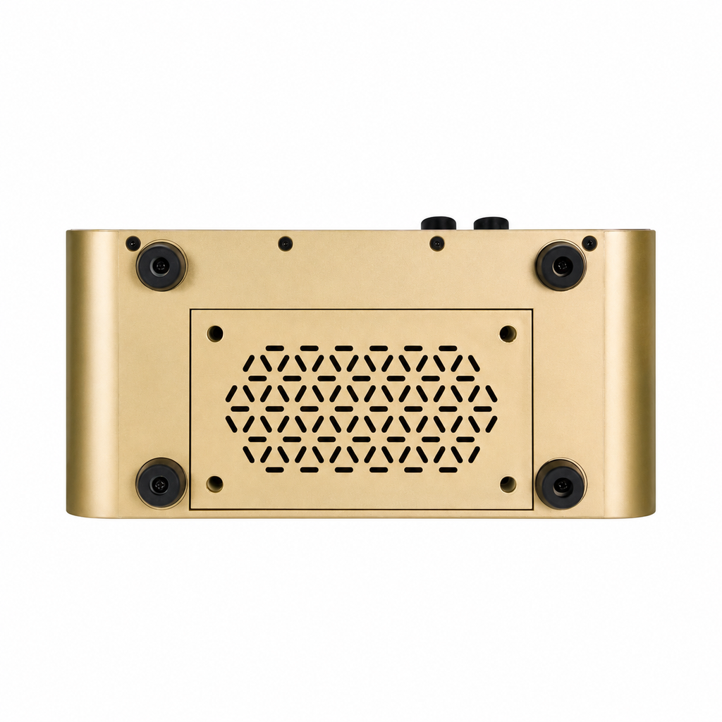 Amplifier underside on white background