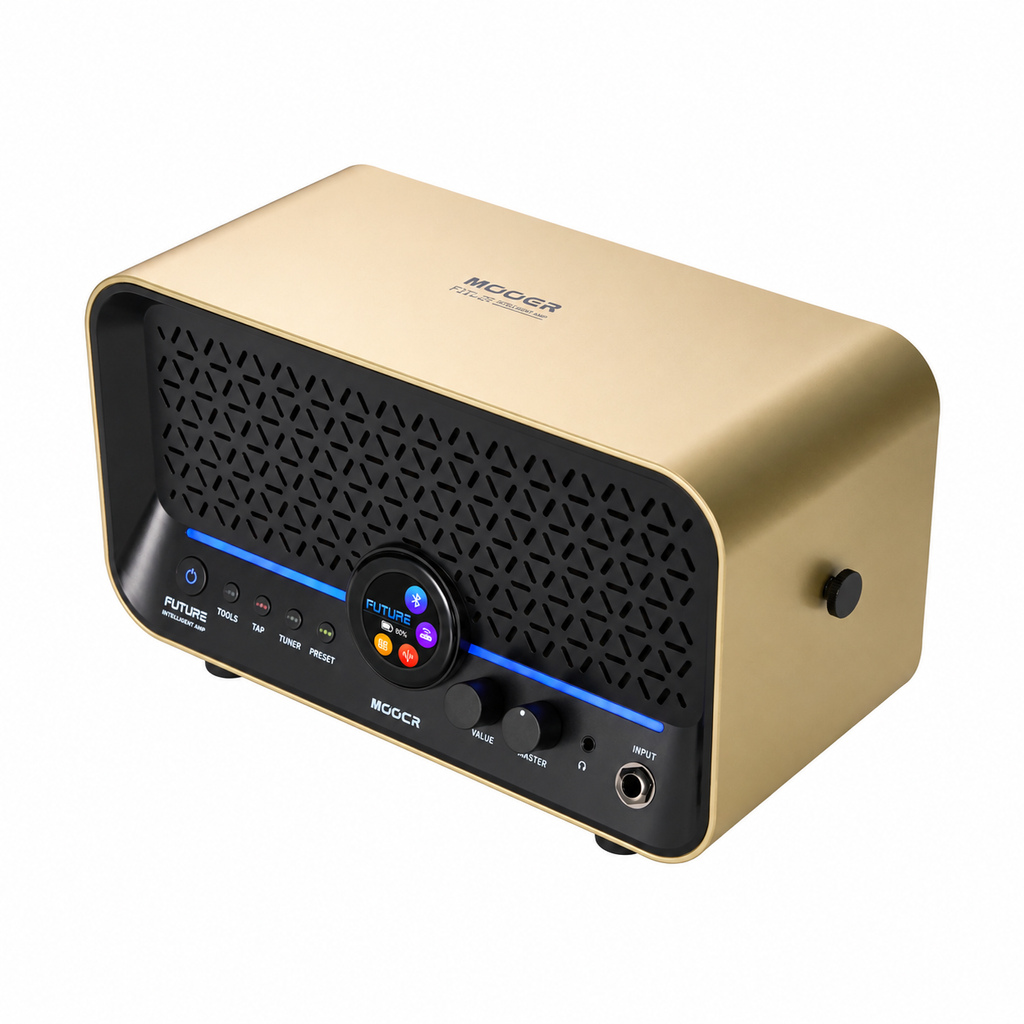 Elegant gold amplifier on white