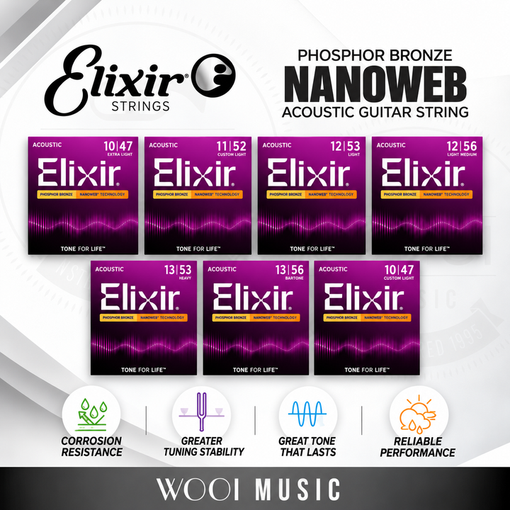 Elixir Nanoweb Acoustic String Collection