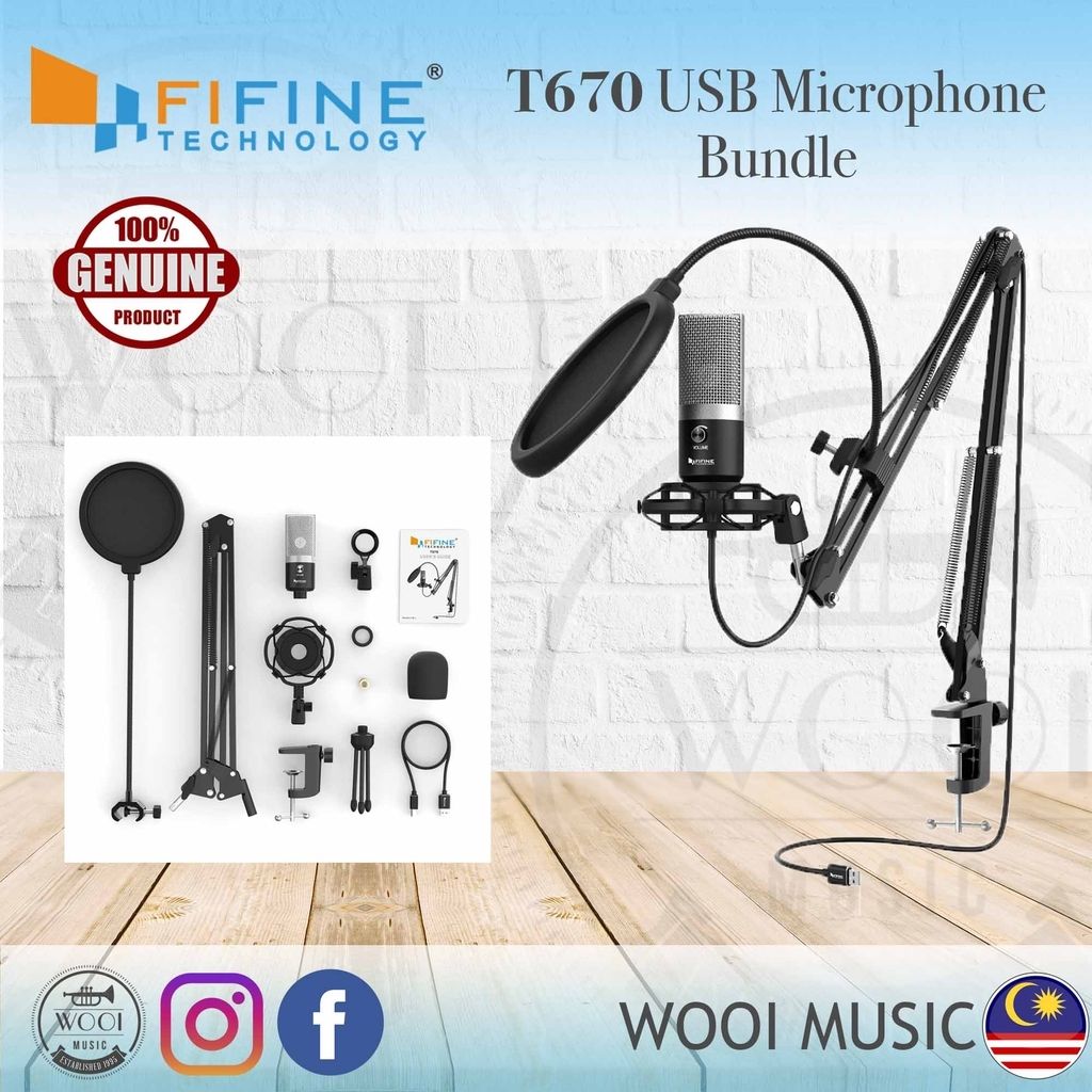 Fifine T670 Studio Condenser USB microphone for podcasting, studio  recording, video recording, streaming with Adjustable – Wooi Music