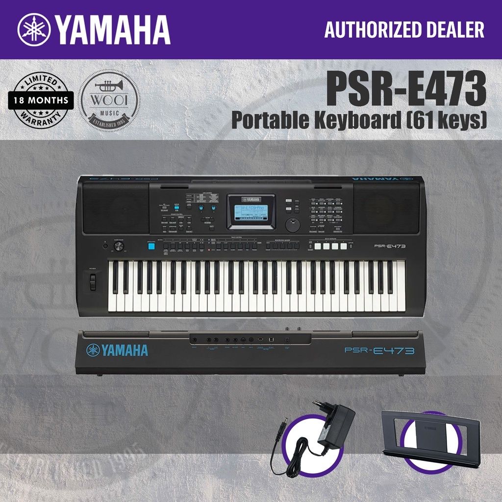 Yamaha PSR-E473 Portable Keyboard (E473 / PSR E473)(61 Keys) – Wooi Music