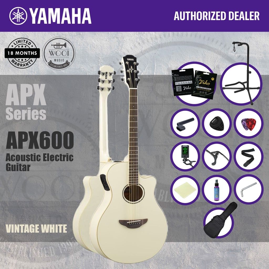 Yamaha APX Series APX600 Acoustic Electric Guitar - Vintage White