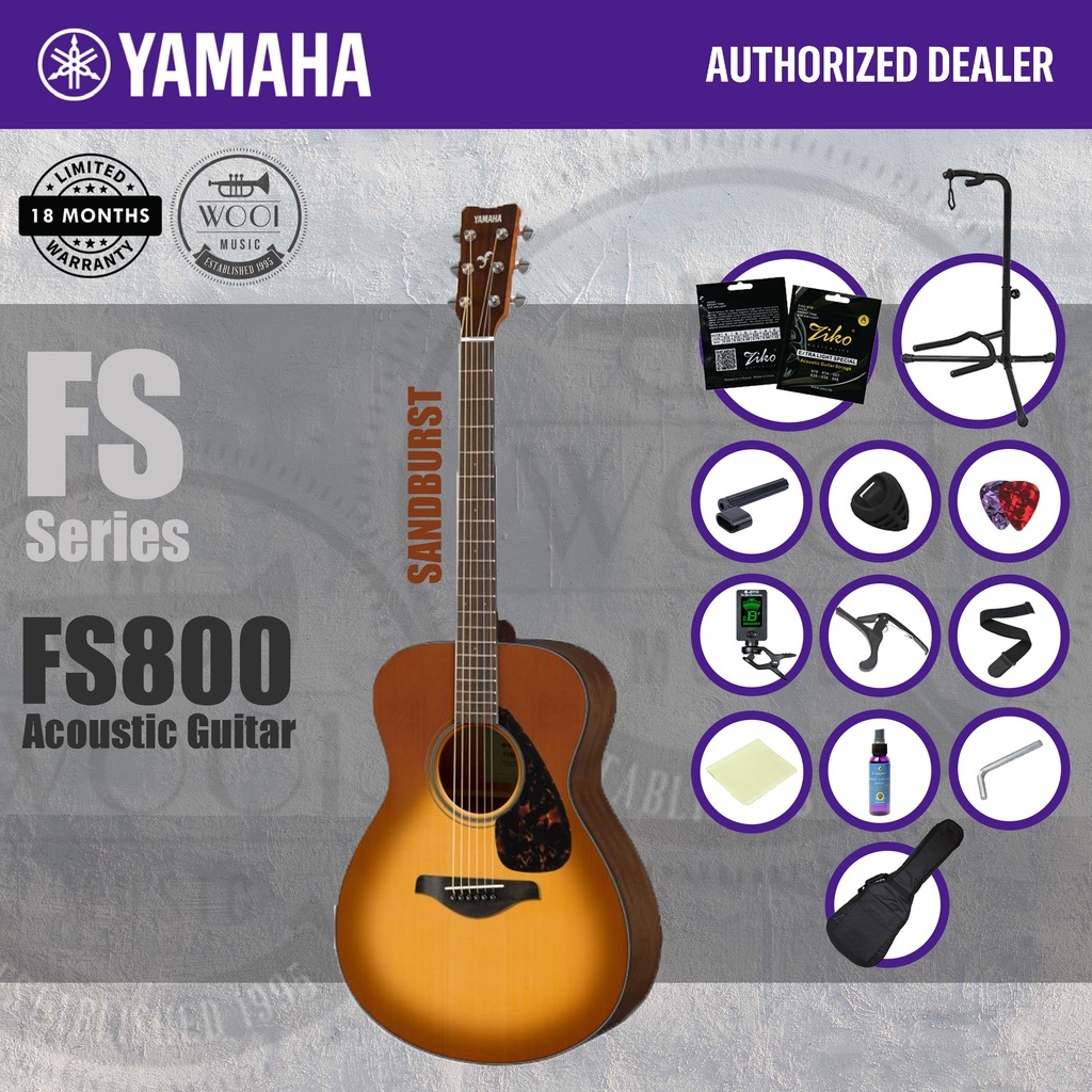 【最新品定番】YAMAHA(ヤマハ) アコースティックギター FS800 ※ストラップ・ソフトケース付き（管理番号：063112）A160 ヤマハ