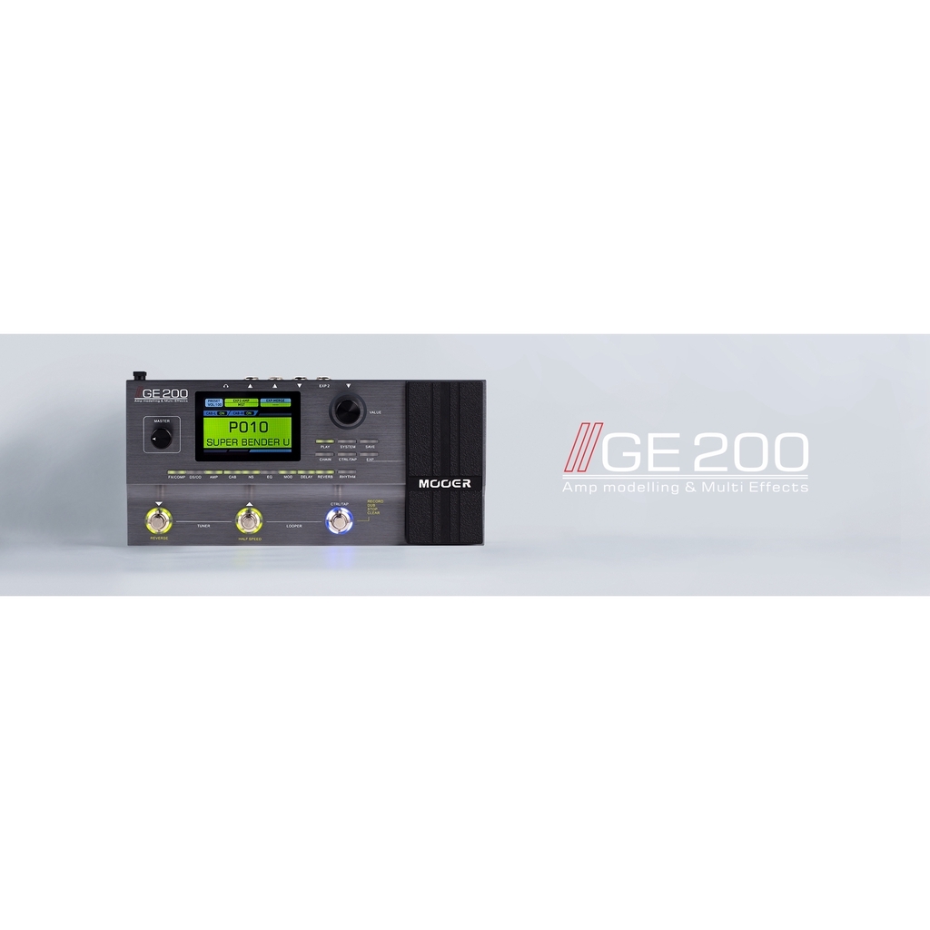 Mooer GE200 Amp Modelling & Guitar Multi Effects Pedal Mooer GE200 Amp Modelling & Guitar Multi Effects Pedal