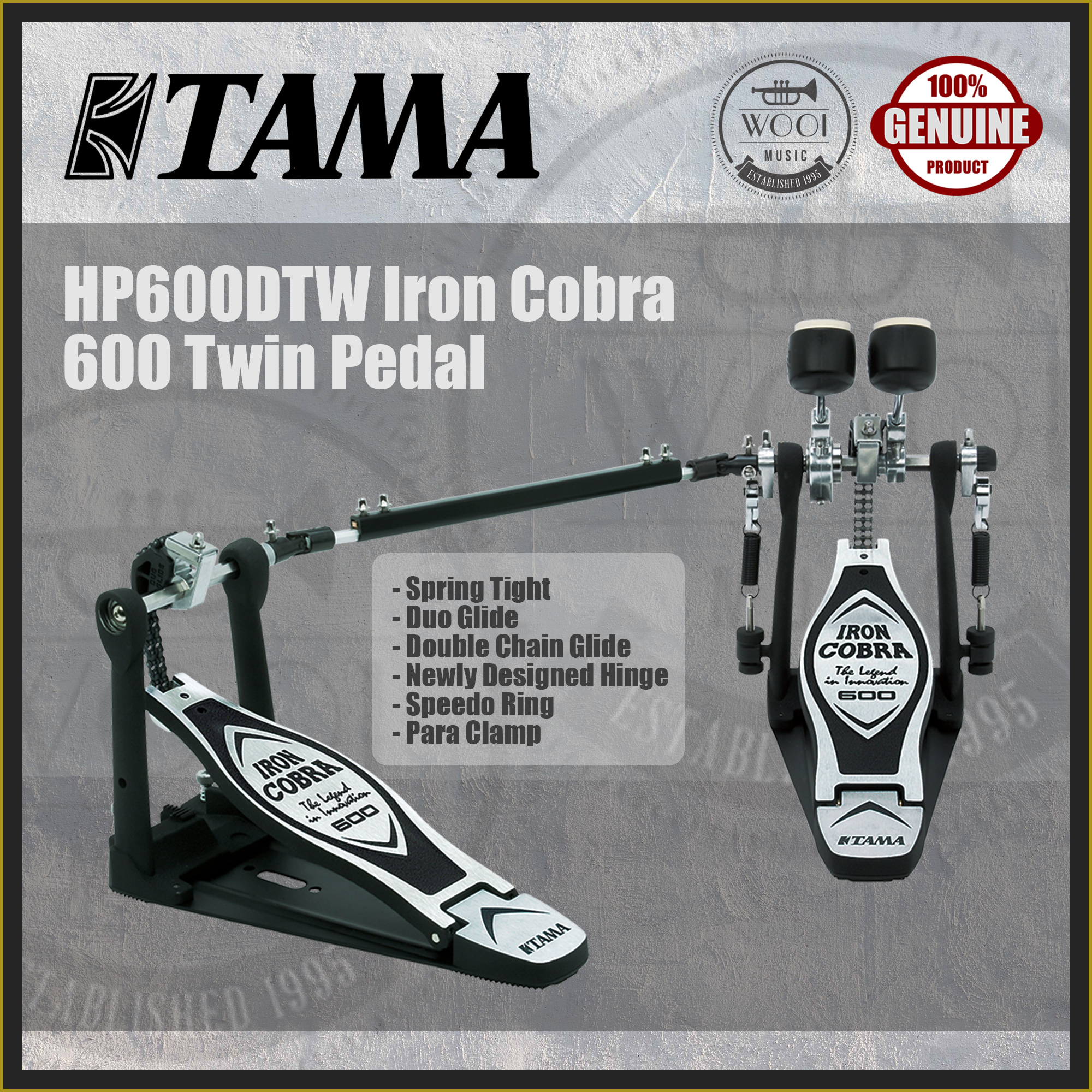 Tama HP600DTW Iron Cobra 600 Twin Pedal Duo Glide Bass Drum Pedal