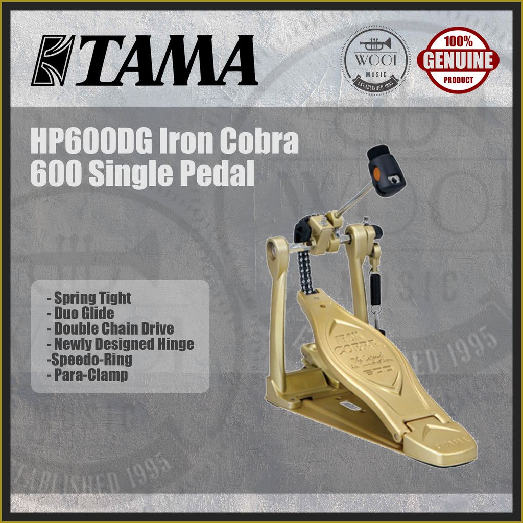 Tama HP600DG Iron Cobra 600 Single Duo Glide Bass Drum Pedal - Gold Finish  (Limited Edition) – Wooi Music