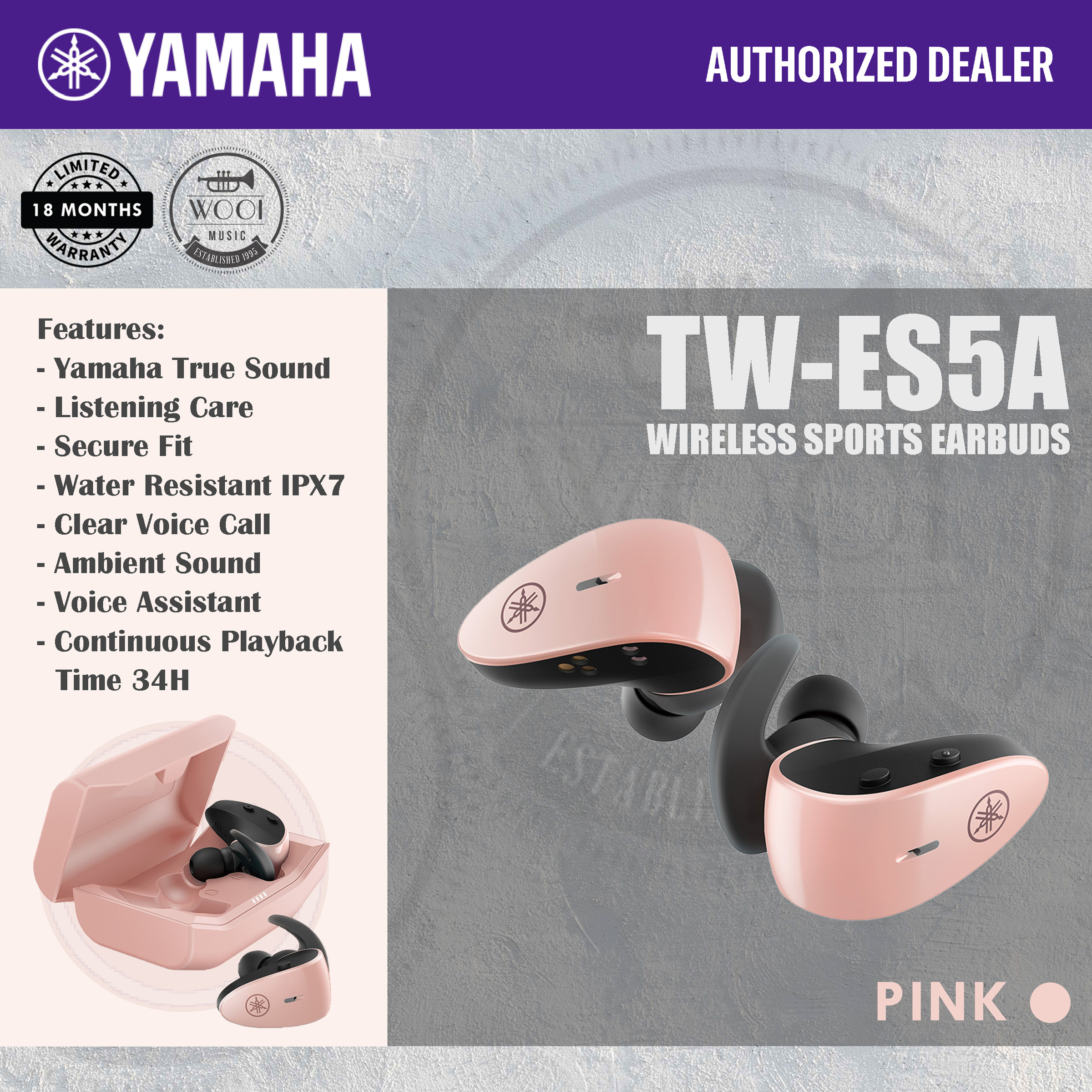 YAMAHA TW-ES5A True Wireless イヤフォン Amazon.com: Yamaha TW-ES5A True Wireless Sport Earbuds with