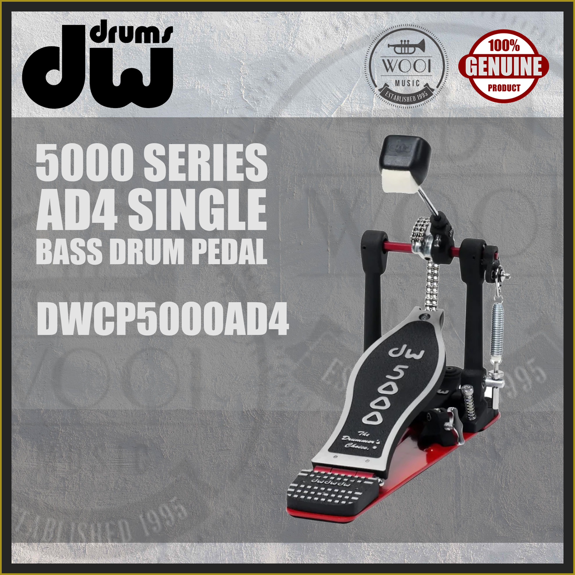 DW Drums 5000 Series AD4 Single Bass Drum Pedal - DWCP5000AD4