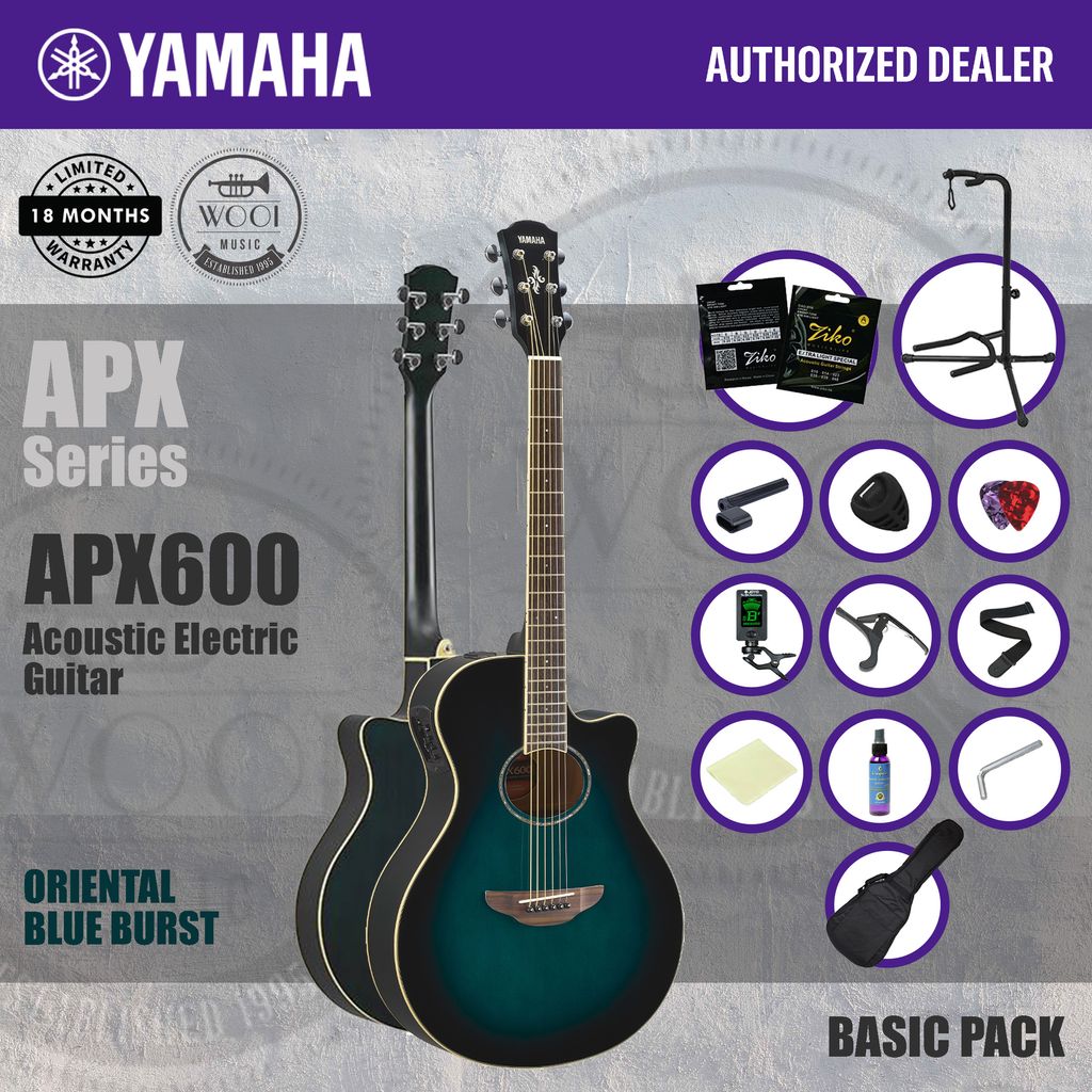 Yamaha APX Series APX600 Acoustic Electric Guitar - Oriental Blue Burst –  Wooi Music