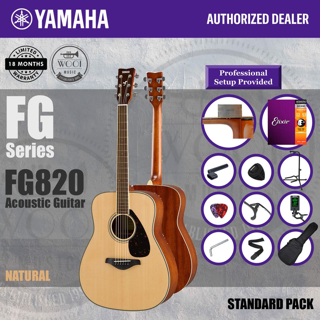 Yamaha FG820 NT FG Series Solid Top Acoustic Guitar 41