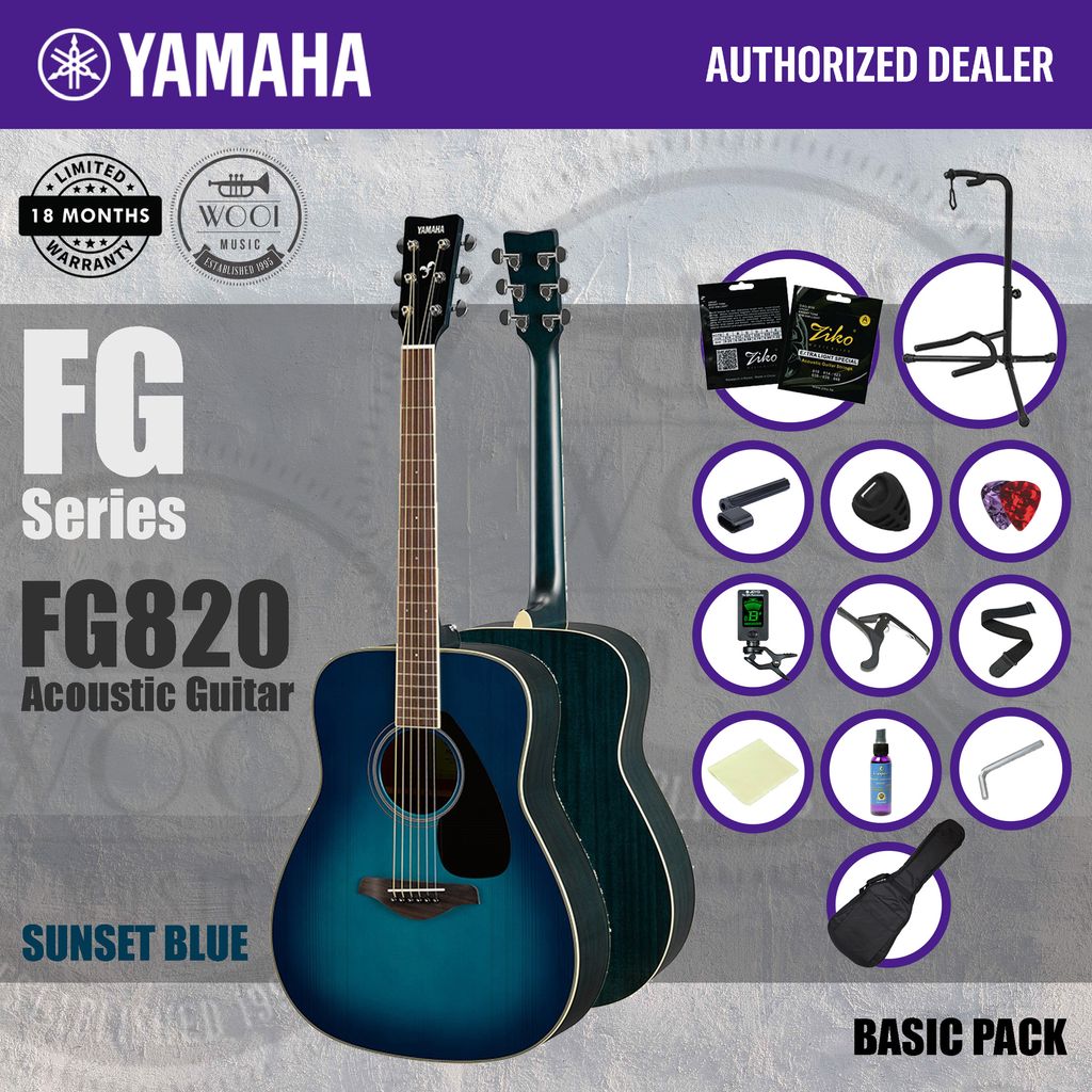 Yamaha FG820 SB FG Series Solid Top Acoustic Guitar 41