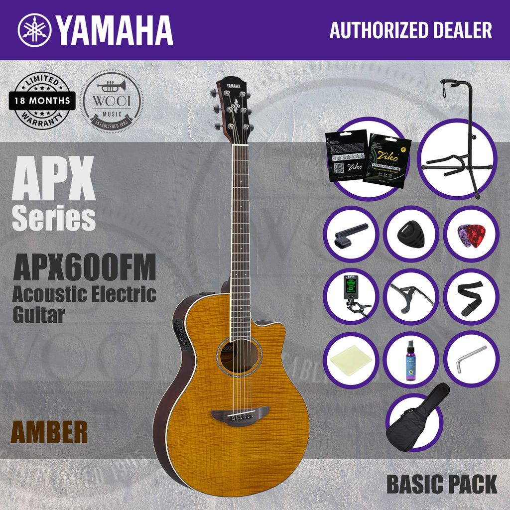 Yamaha APX600FM Thinline Acoustic Electric Guitar - Flamed Maple Amber