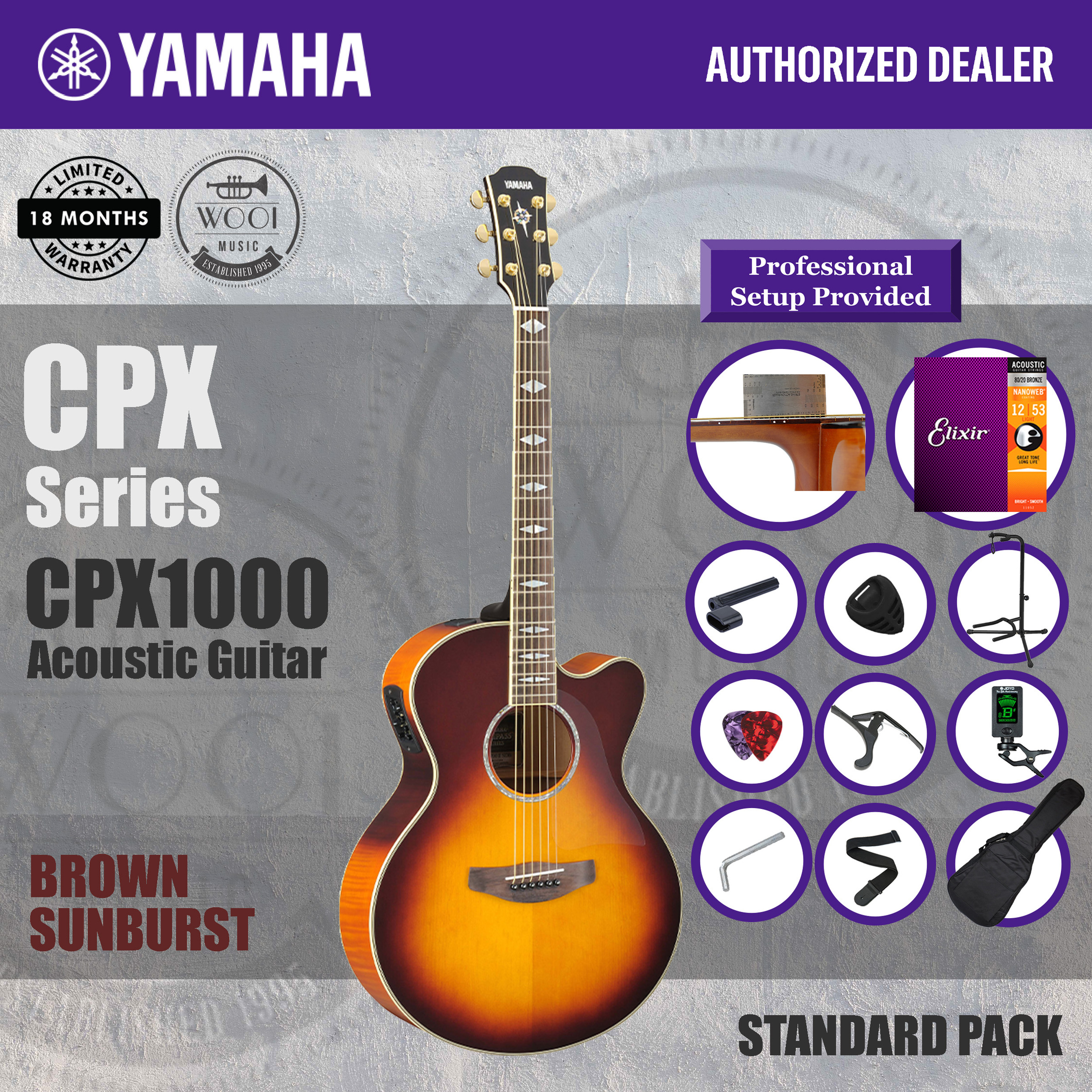 YAMAHA CPX series CPX1000 (Brown Sunburst) (エレアコ)(ご予約受付中