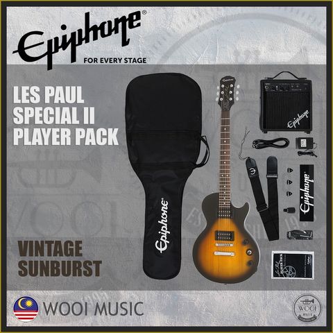 epiphone les paul electric guitar player pack