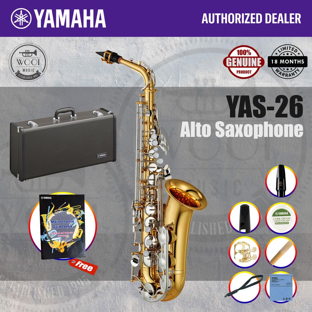 Yamaha YAS-26 Alto Saxophone YAS26 - Alto Sax (Free Yamaha ...