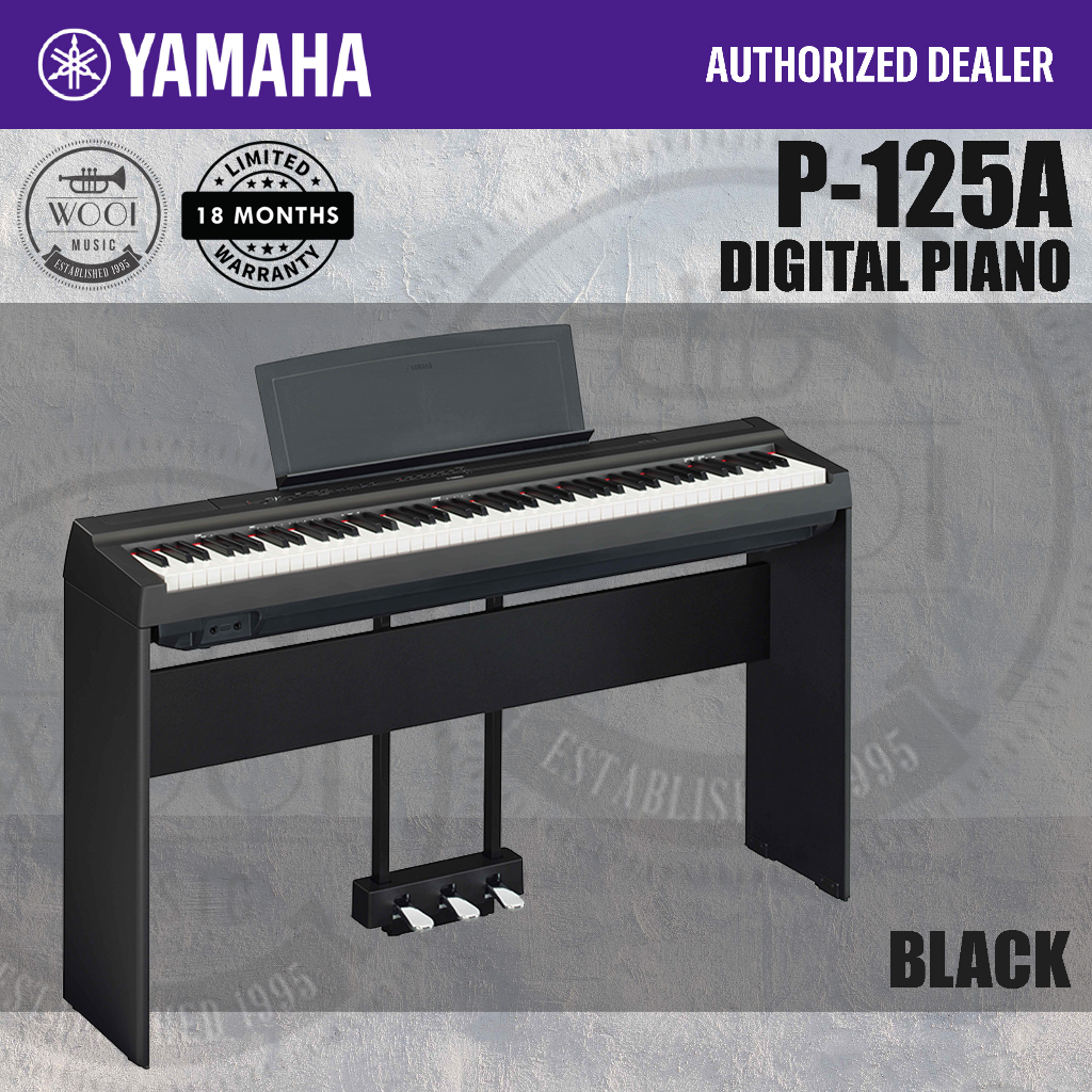 Yamaha P-125AB 88 Keys Digital Piano - Black (Piano Only) P125A