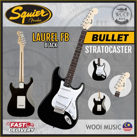 Squier Bullet Strat SSS Laurel FB - Black 