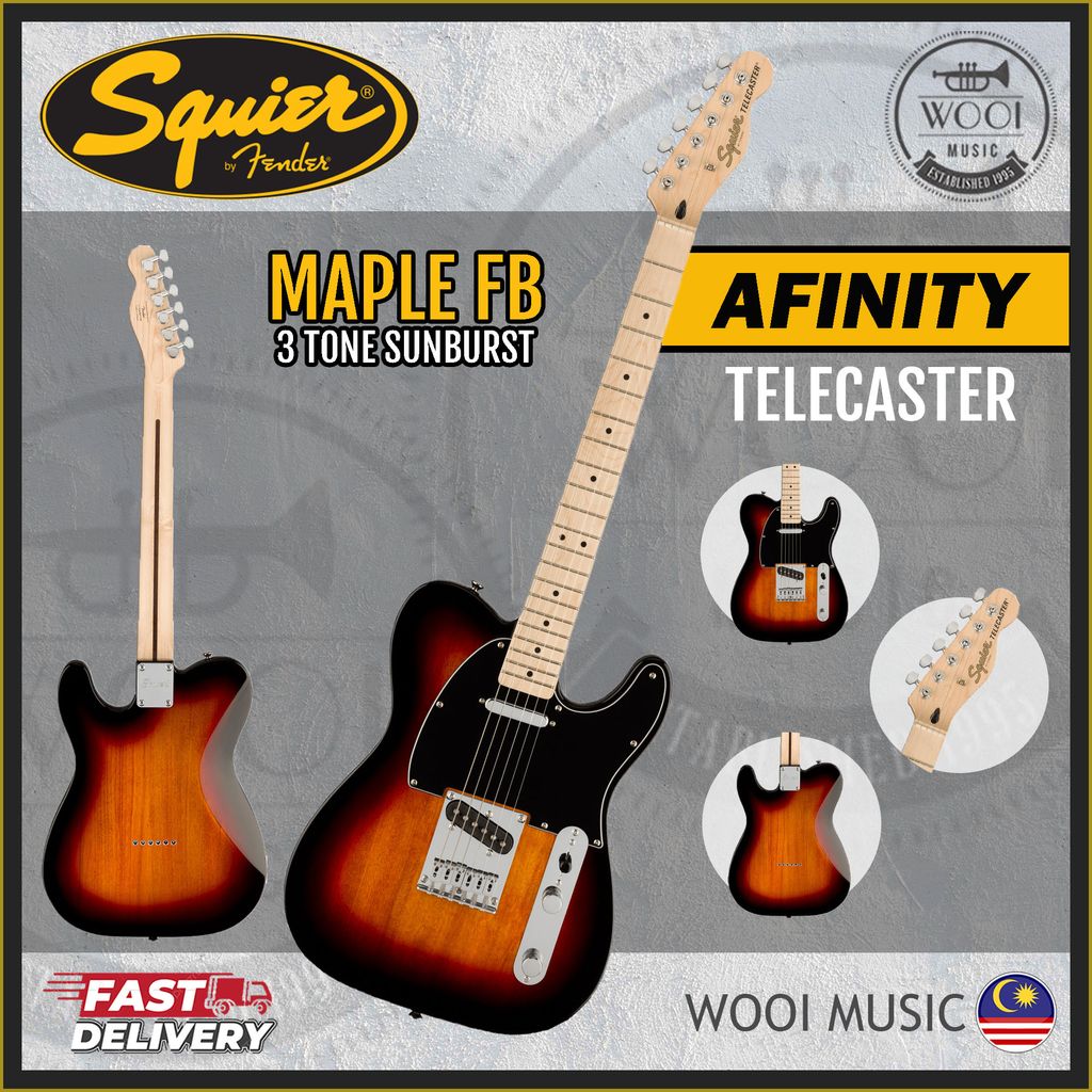 Squier Affinity Tele - Maple - 3 Tone Sunburst CP 