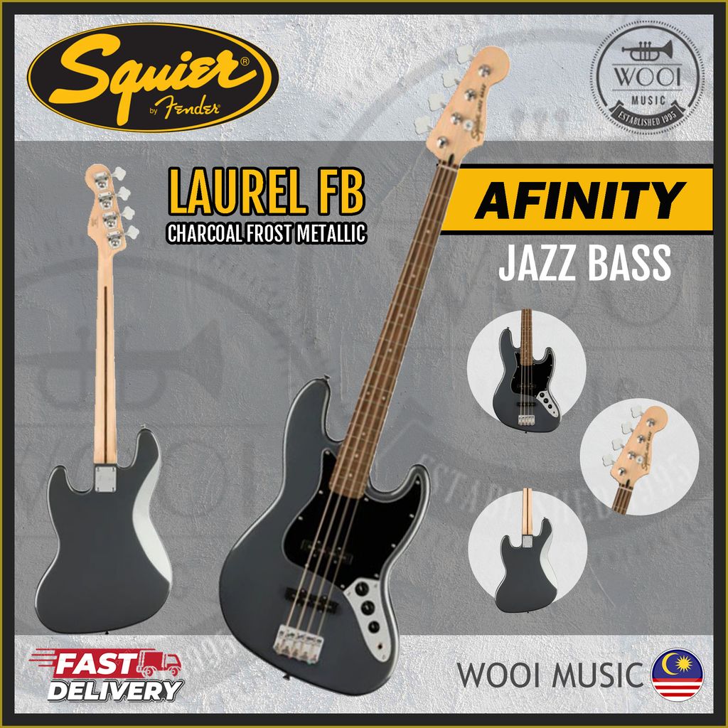 Squier Affinity Jazz Bass - Laurel FB - Charcoal Metallic Frost