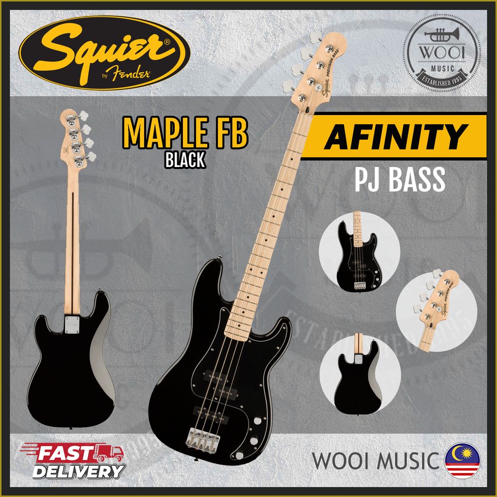 Squier Affinity PJ Bass - Maple FB - Black 