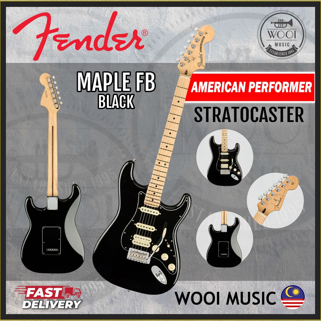 FENDER AMERICAN PERFORMER HSS - MAPLE FB - BLACK 