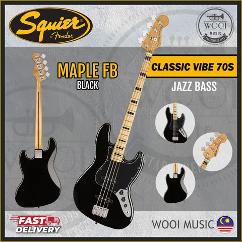 Squier Classic Vibe 70s - Jazz Bass - Maple - Black - CP