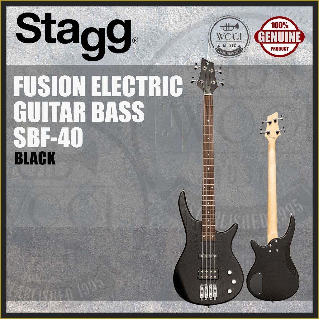 Stagg SBF-40 Fusion Electric Bass Guitar - Black -CP