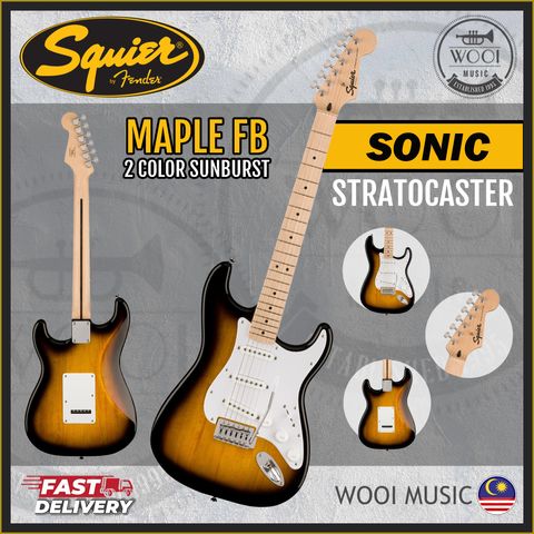 Squier Sonic Stratocaster Electric Guitar - Maple FB - 2 Color Sunburst-cp