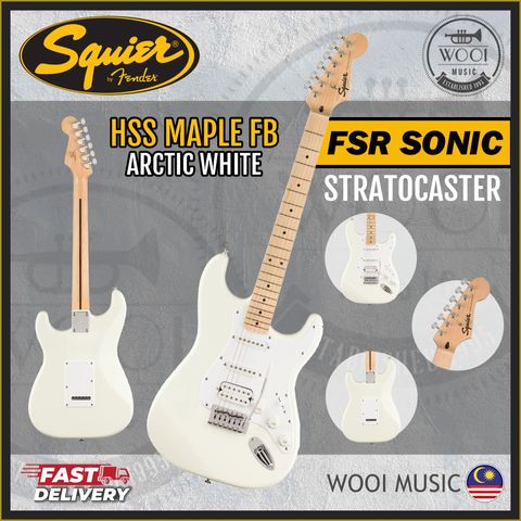 Squier FSR SONIC HSS - MAPLE FB-ARCTIC WHITE-CP