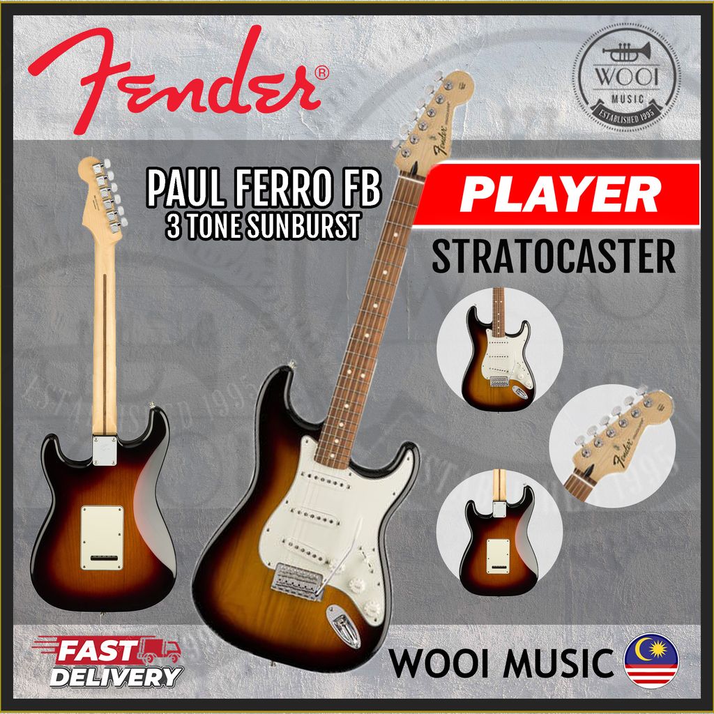 FENDER PLAYER PAUL FERRO FB - 3 TONE SUNBURST - CP