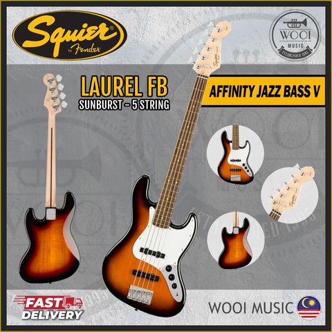 Squier Affinity Series 5 String Jazz Bass V Guitar, Laurel Fingerboard - CP